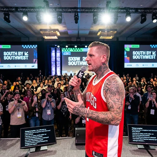 Brock Misner speaking on stage at South by Southwest